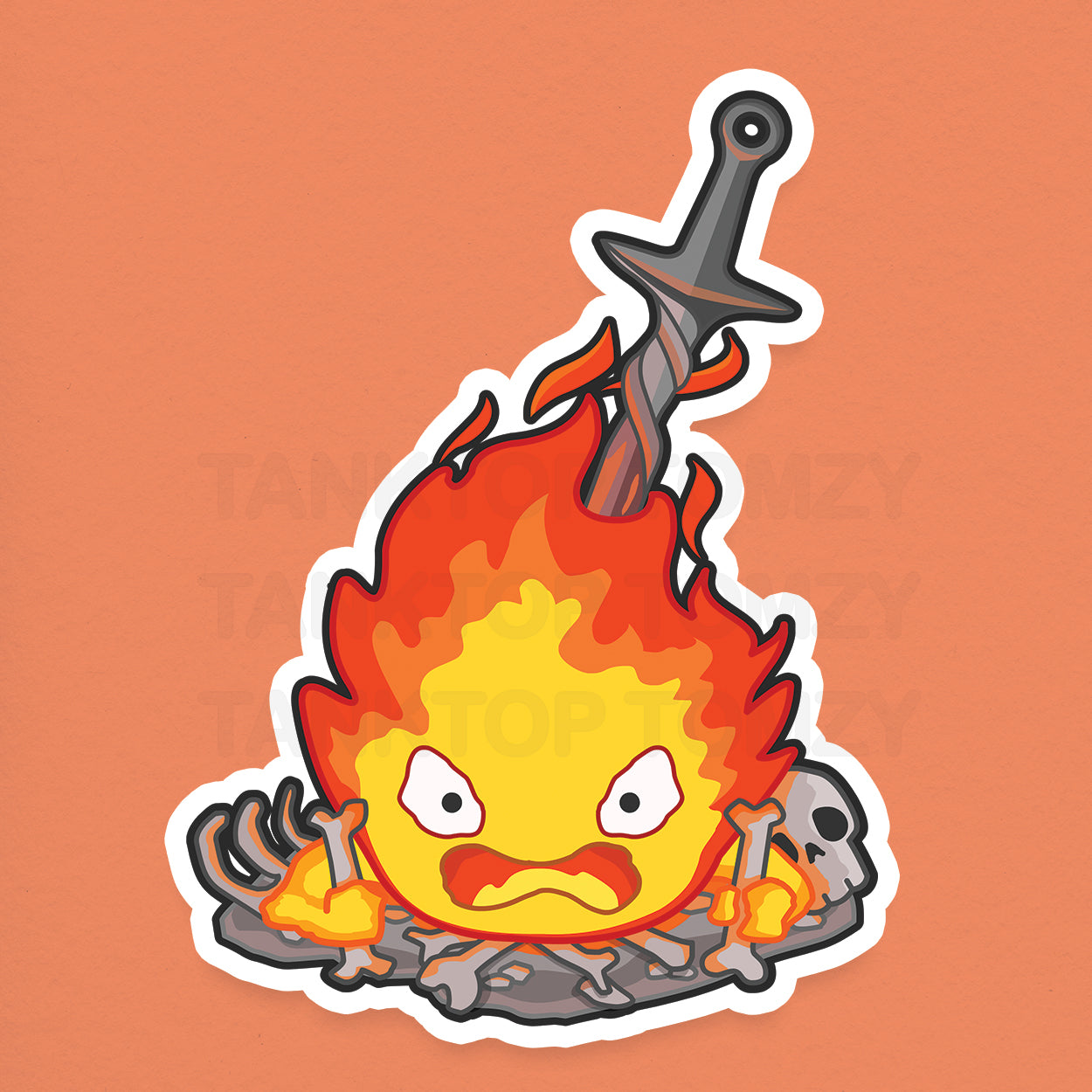 Calcifer Bonfire! 3" Vinyl Sticker