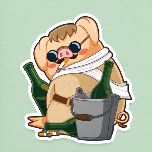 Drunk Porco! 3" Vinyl Sticker