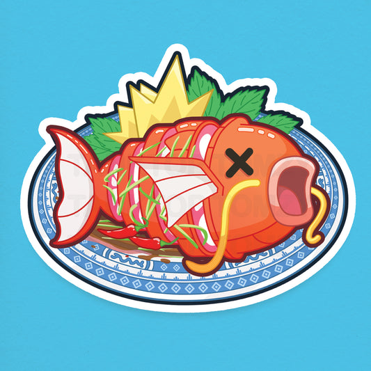 Gourmet Magikarp Dish! 3" Vinyl Sticker