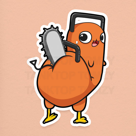 Pochita Butt! 3" Vinyl Sticker