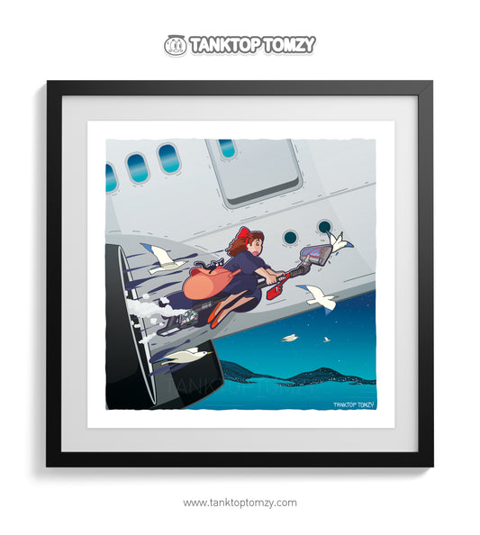 Kiki Takes Flight! (Ghibli Horror Series Print)