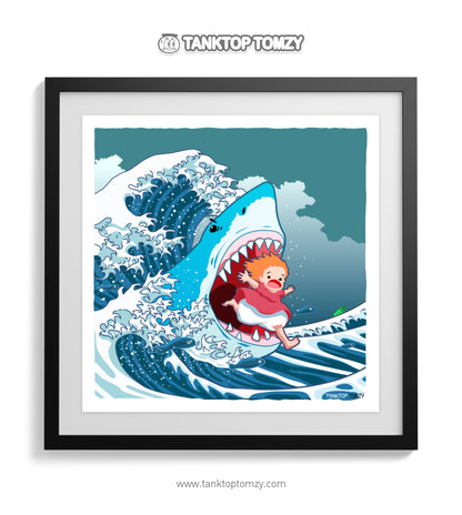 Run! Ponyo! (Ghibli Horror Series Print)