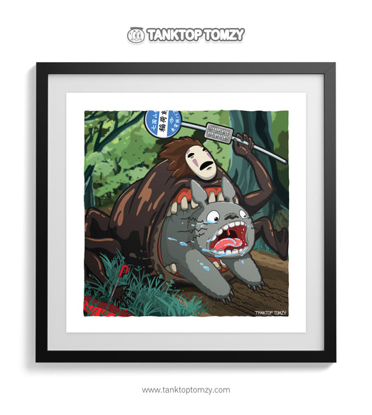 Totoro! Run! (Ghibli Horror Series Print)